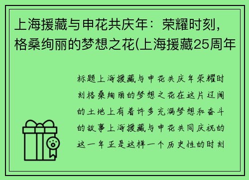 上海援藏与申花共庆年：荣耀时刻，格桑绚丽的梦想之花(上海援藏25周年纪录片)